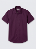 Men’s Royal Plum Purple Textured Regular Fit Formal Casual Shirt, Full & Half Sleeve