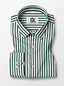 Men's White & Forest Green Striped Regular Fit Formal Shirt | Full & Half Sleeve