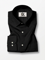 Men’s Jet Black Solid Regular Fit Formal Casual Shirt, Full & Half Sleeve