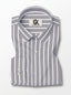Men's Grey & White Vertical Striped Regular Fit Formal Shirt | Full & Half Sleeve