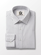Men's White Black Pinstripe Regular Fit Formal Shirt | Full & Half Sleeve