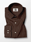 Men's Dark Brown Pinstripe Formal Shirt Regular Fit | Full & Half Sleeve