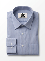 Men's White & Navy Blue Pinstripe Regular Fit Formal Shirt | Full & Half Sleeve