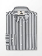 Men's White Black Stripe Regular Fit Formal Shirt | Full & Half Sleeve