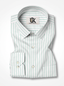 Men's White Green Pinstripe Regular Fit Formal Shirt | Full & Half Sleeve
