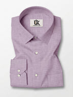 Men’s Lavender Lilac Textured Regular Fit Formal Casual Shirt, Full & Half Sleeve