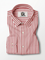 Men's White & Rose Pink Striped Regular Fit Formal Shirt | Full & Half Sleeve