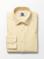 Men’s Butter Yellow & White Pinstripe Regular Fit Formal Shirt | Full & Half Sleeve