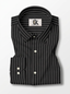 Men’s Black & Grey Pinstripe Regular Fit Formal Casual Shirt, Full & Half Sleeve