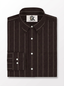 Men's Dark Brown Pinstripe Formal Shirt Regular Fit | Full & Half Sleeve