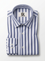 Men's Blue & White Vertical Striped Regular Fit Formal Shirt | Full & Half Sleeve
