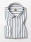 Men's White & Light Grey Striped Regular Fit Formal Shirt | Full & Half Sleeve