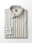 Men's White Gold & Black Stripe Regular Fit Formal Shirt | Full & Half Sleeve