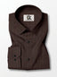 Men's Dark Chocolate Brown Pinstriped Regular Fit Formal Shirt | Full & Half Sleeve