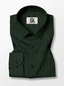 Men's Dark Forest Green Pinstripe Shirt Regular Fit Premium Formal Casual Wear