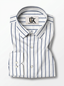 Men's White Navy Blue Stripe Shirt Regular Fit Premium Formal Casual Wear