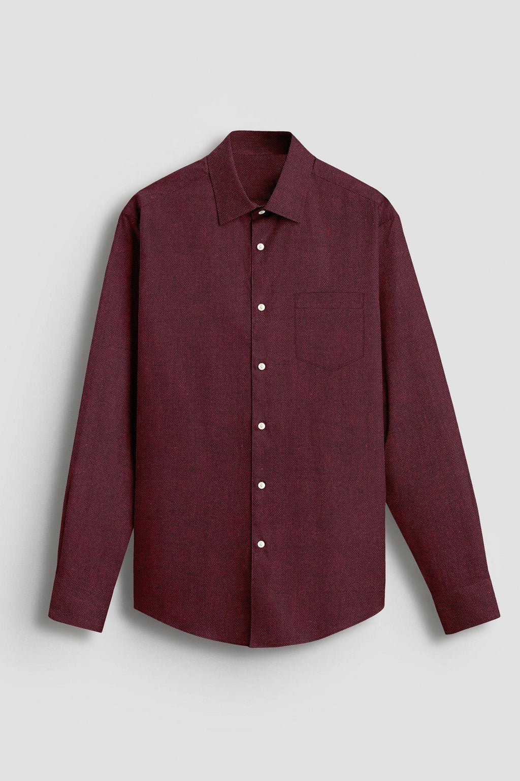 Oxblood Red Two Toned Premium Oxford Cotton Shirt