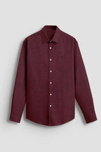Oxblood Red Two Toned Premium Oxford Cotton Shirt