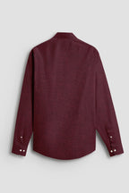Oxblood Red Two Toned Premium Oxford Cotton Shirt